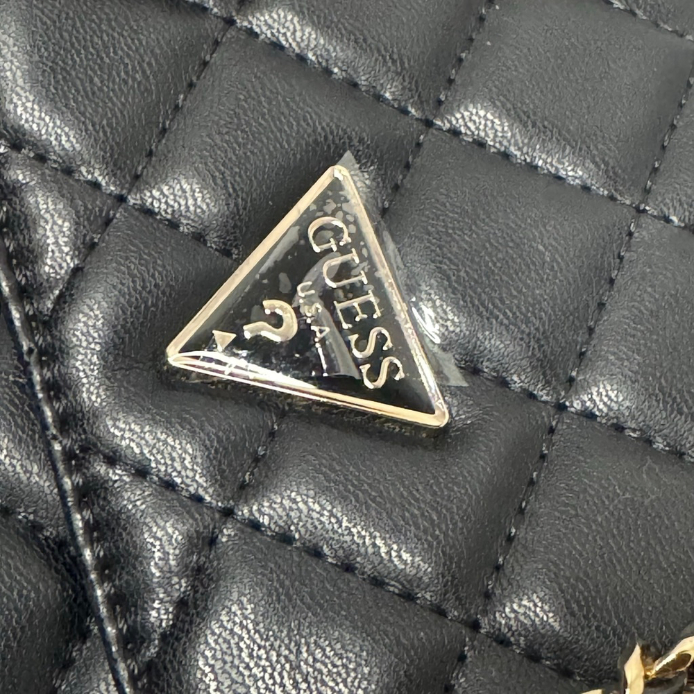 Guess Giully Quilted Mini Crossbody Bag Black Purse Handbag Women's NEW - Picture 7 of 7